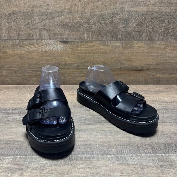 Madden Girl Dizzy Black Platform Slide Sandals Women's Size 11 - Picture 6 of 7